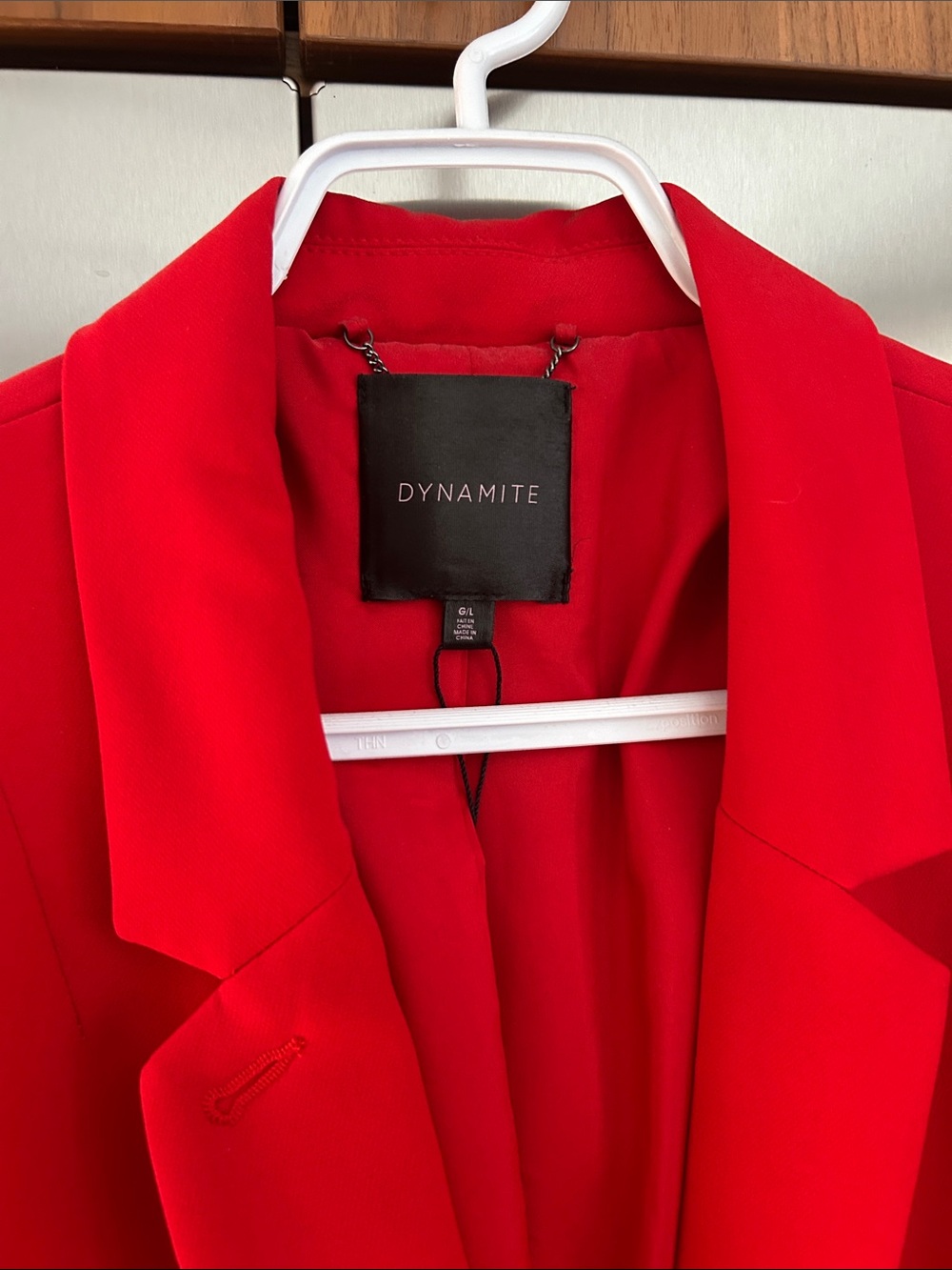 Dynamite Bright Red Single-Button Blazer - Picture 3 of 4